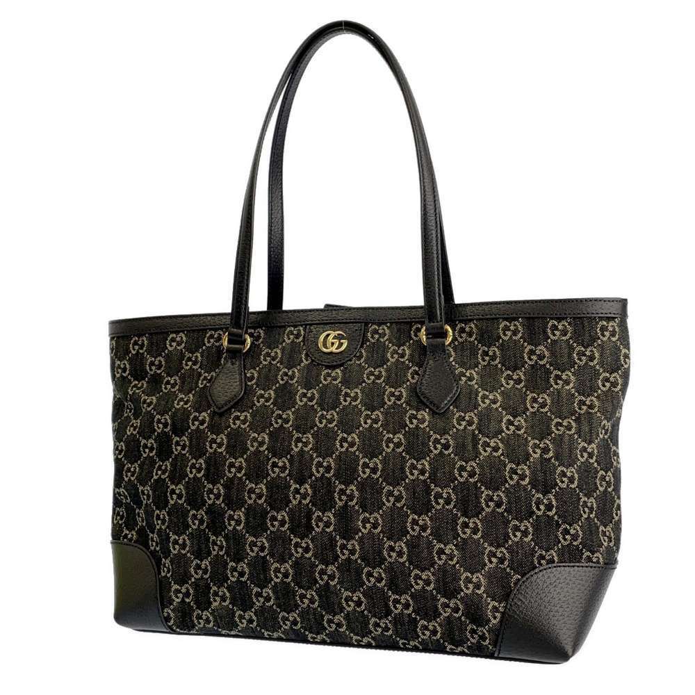 Gucci GG Denim Tote Bag Black